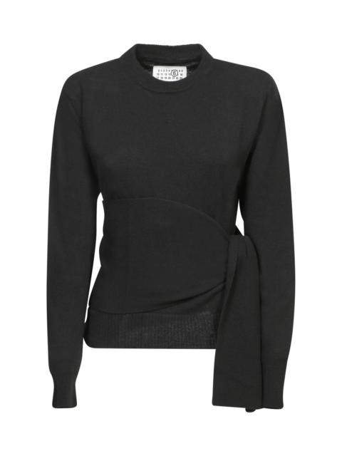Wrap-around Crewneck Jumper