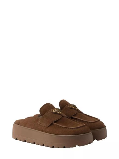 Women's Suede Flatform Mules