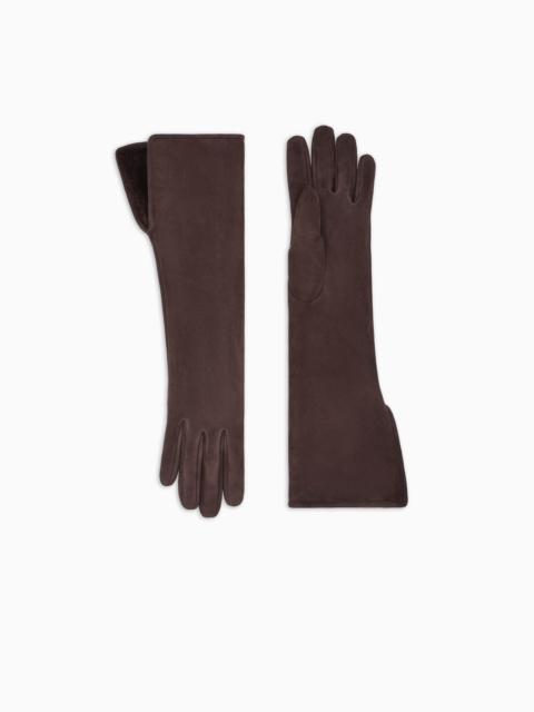 GIORGIO ARMANI LONG LEATHER GLOVES WITH SHEEPSKIN LINING