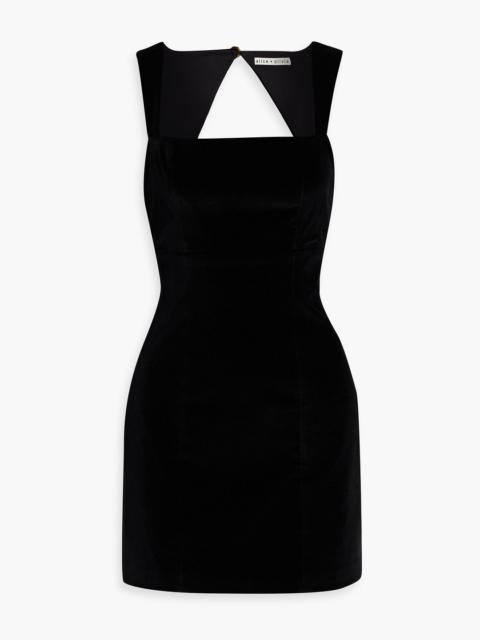 Alice + Olivia Keria cotton-blend velvet mini dress