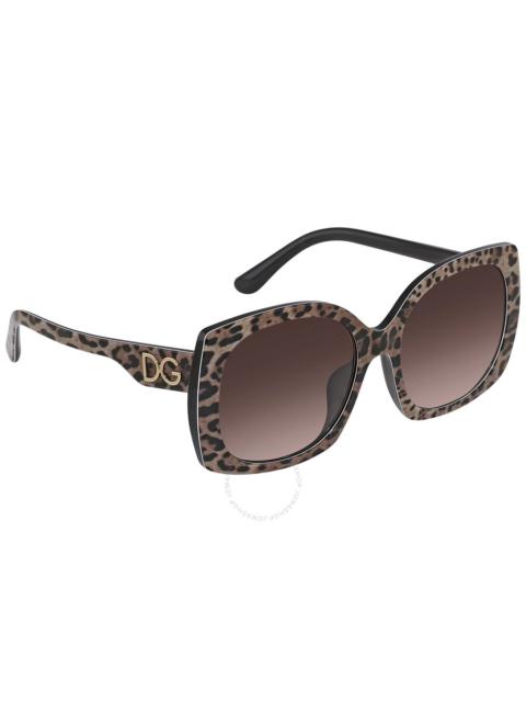 Dolce & Gabbana Dolce And Gabbana Brown Gradient Dark Brown Square Ladies Sunglasses DG4385F 316313 58