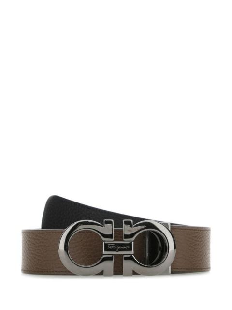 Salvatore Ferragamo Man Brown Leather Reversible Belt
