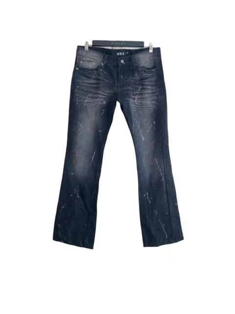 Other Designers Japanese Brand K.U.I Black Denim Flare Jeans Painter