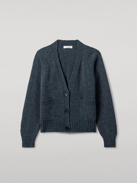 Johnstons of Elgin Donegal Cashmere Blue V Neck Cardigan