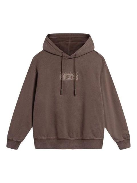 Li-Ning Li-Ning Chinese Culture Logo Fleece Hoodie 'Brown' AWDT905-1