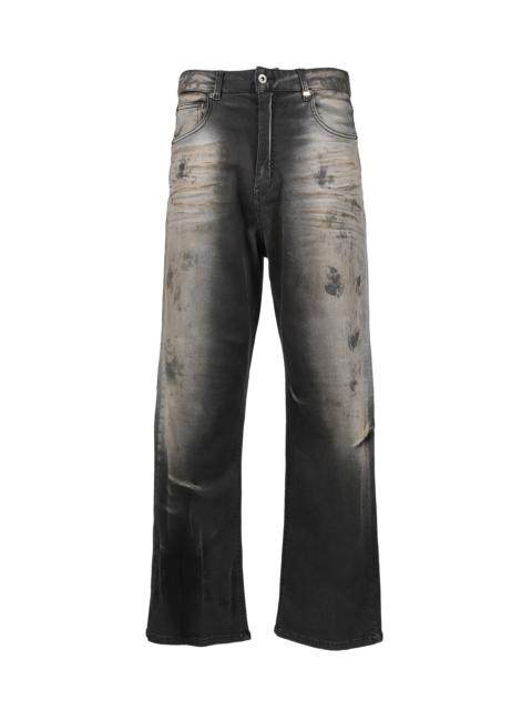We11done DIRTY-WASHED DENIM PANTS / BLK