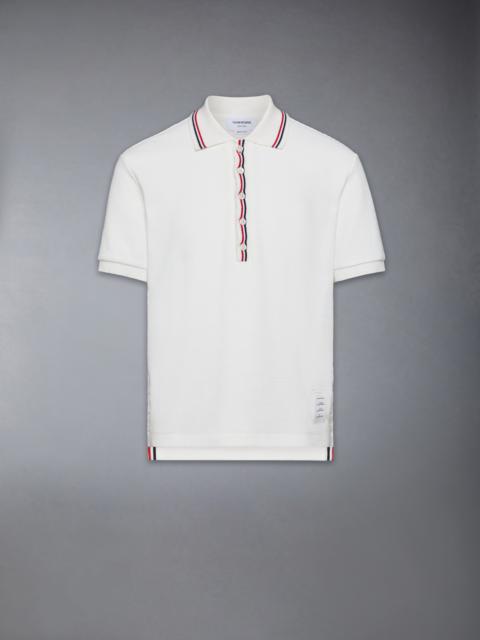 Thom Browne COTTON WAFFLE RIB CUFF POLO