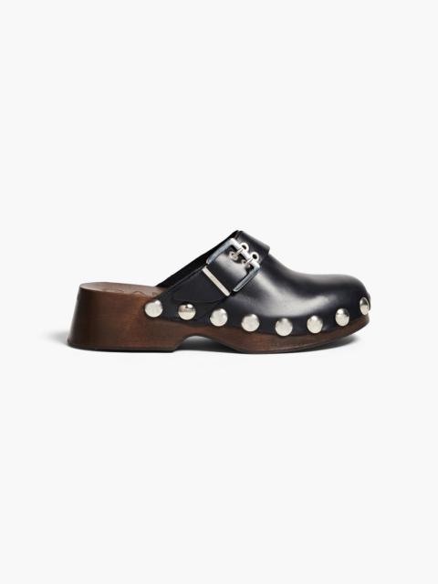 GANNI Studded leather clogs