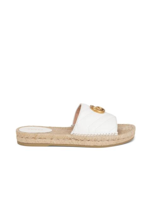 Gg Logo Quilted Leather Espadrilles