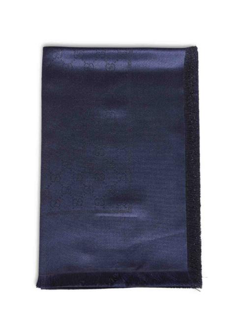 GUCCI Gucci Women Dark Blue Gg Lamé Wool And Silk Shawl