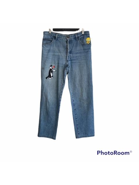 Other Designers Warner Bros - Vintage Looney Tunes Denim Baggy Jeans