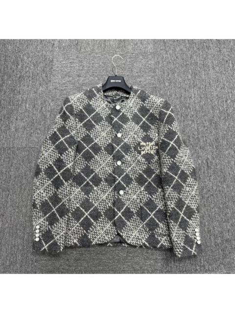 Louis vuitton lv ss25 ribbed check wool coat