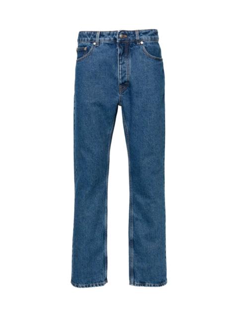 Palm Angels MONOGRAM-EMBROIDERED STRAIGHT-LEG JEANS