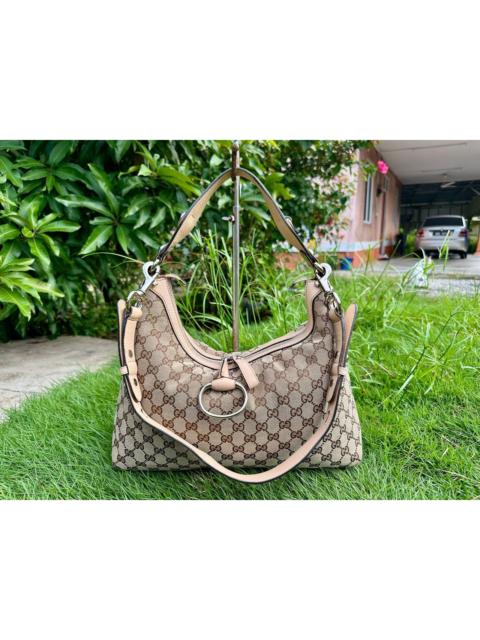 GUCCI Authentic Gucci Monogram GG Icon Bit Medium Hobo Bag