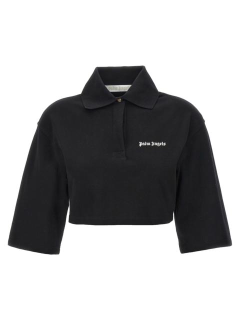 Palm Angels 'Classic Logo' Crop Polo Shirt