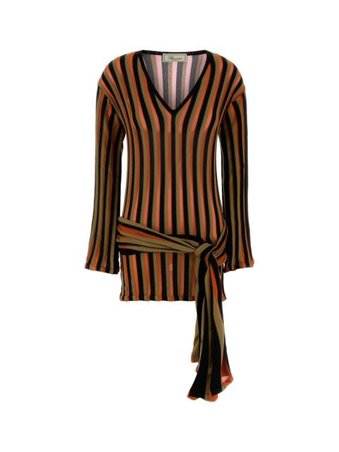 Blumarine Embroidered knit mini dress