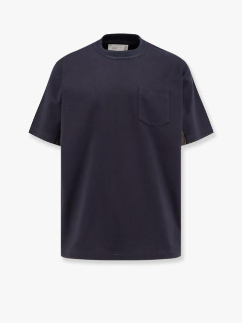 Sacai Cotton T-Shirt With Nylon Inserts