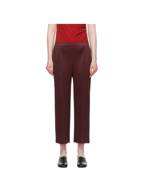 Pleats Please Issey Miyake Burgundy Loop Trousers