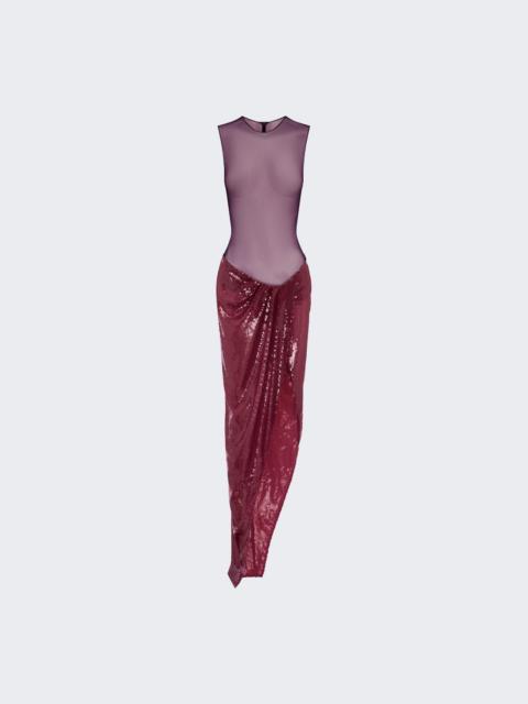 ALEX PERRY Longline Asymmetrical Drape Gown Plum