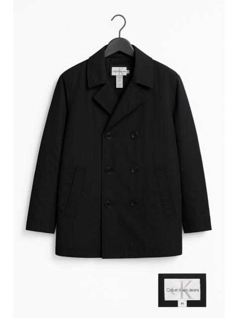 Other Designers Calvin Klein Jeans Black Double-Breasted Peacoat Minimalist