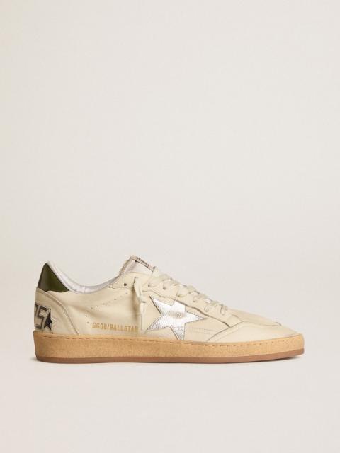 Golden Goose Ball Star with silver leather star and green leather heel tab