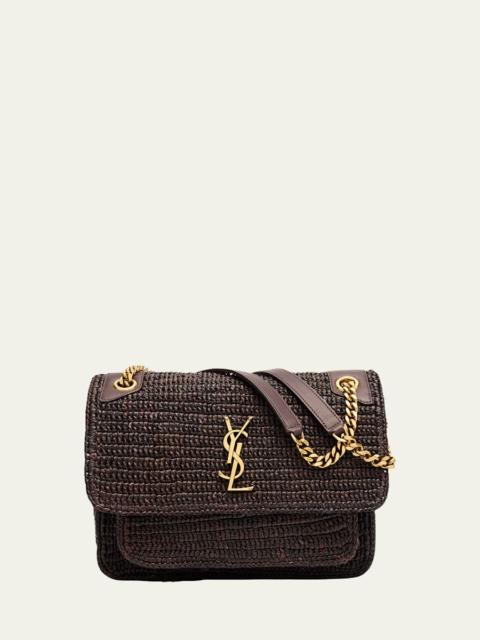 SAINT LAURENT Niki Medium YSL Raffia Shoulder Bag