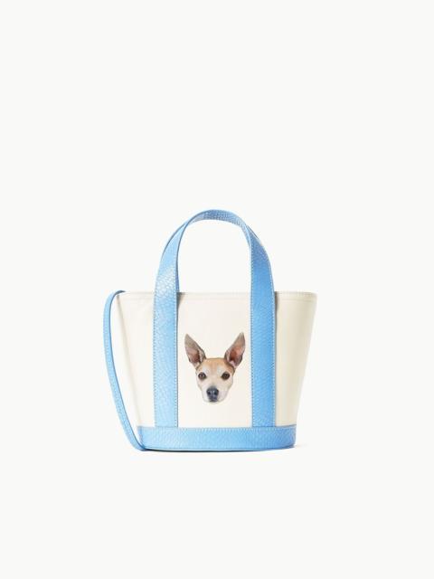 STAUD STAUD CUSTOM ALLORA MINI TOTE CREAM STAUD BLUE