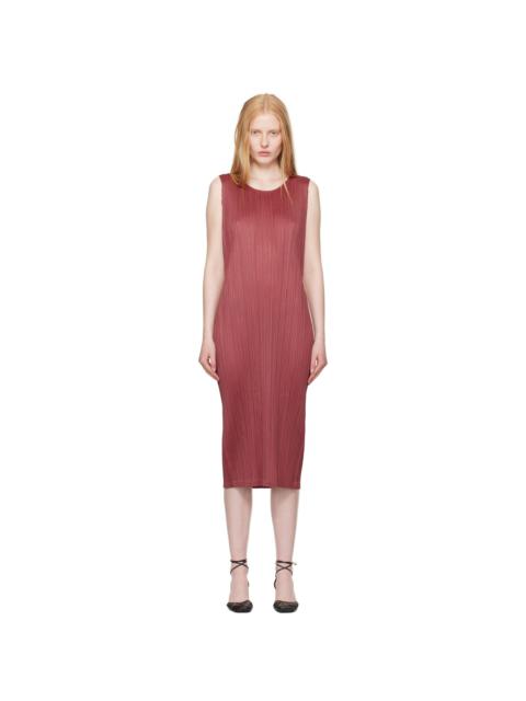 Pleats Please Issey Miyake Burgundy Monthly Colors May Maxi Dress