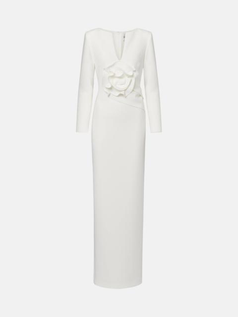 ROLAND MOURET Bridal floral-appliqué cady gown
