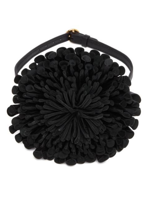 Alaïa Black Leather Flower Choker