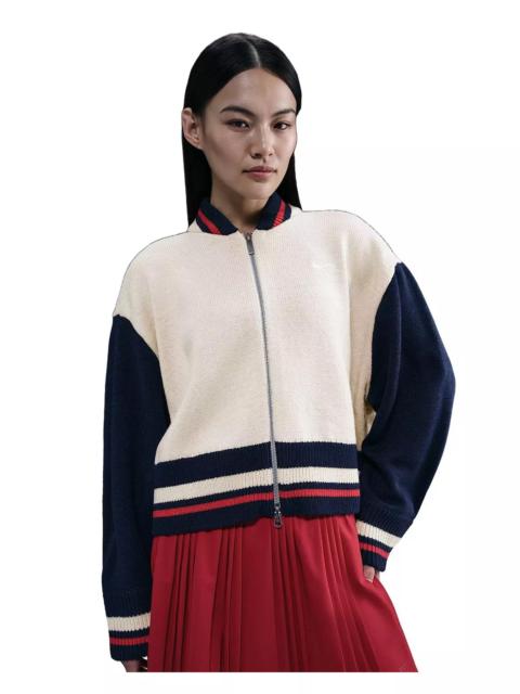 Nike Women's Sportswear Street Cardigan -Lt Brown/Navy/Red