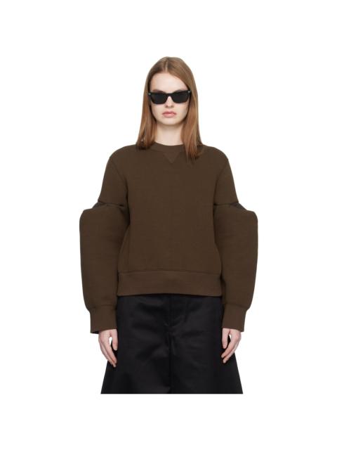 sacai Brown Sponge Sweat Pullover Sweatshirt