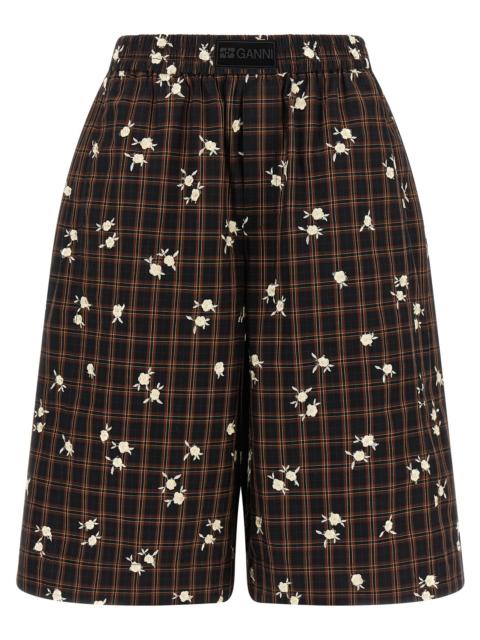 GANNI Ganni Women 'Check Flower' Bermuda Shorts