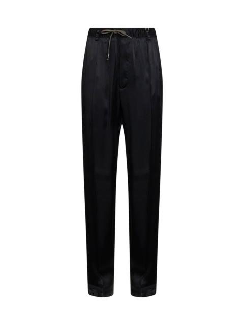 Maison Margiela Maison Margiela Women Black Satin Drawstring Trousers