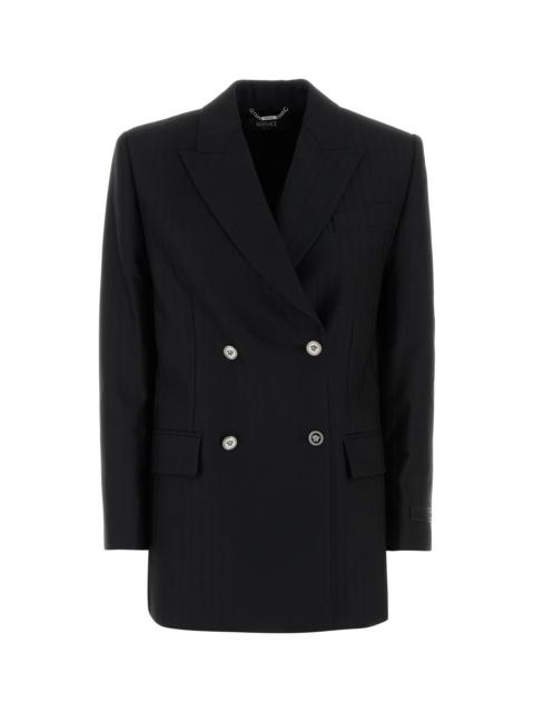VERSACE Black wool blazer
