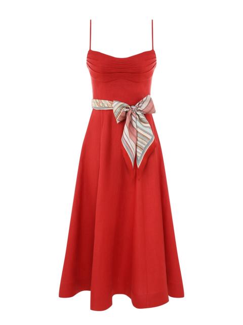 Zimmermann REBELLION TUCK MIDI DRESS