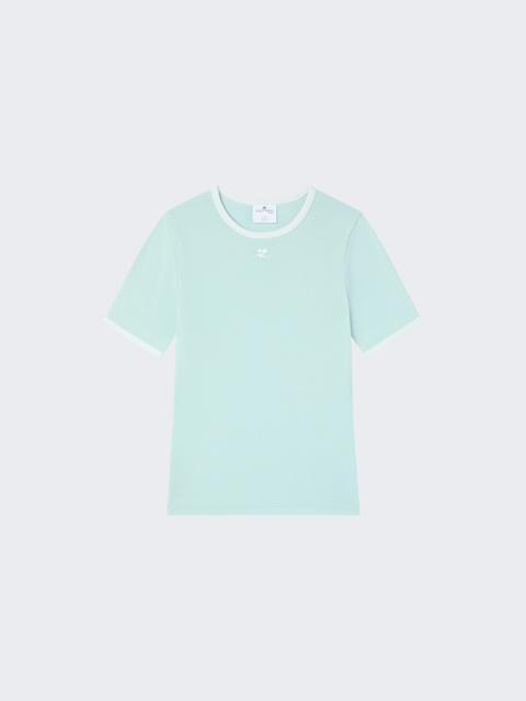 courrèges Signature Contrast Tee Light Mint And Heritage White