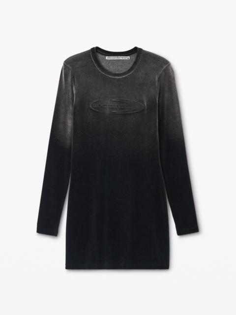Alexander Wang Long-Sleeve Minidress in Plush Velour