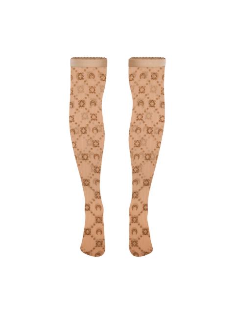 Marine Serre MOONOGRAM MESH FLOCK LONG SOCKS