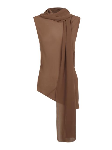 cortana Serene Silk Scarf-Detail Top brown