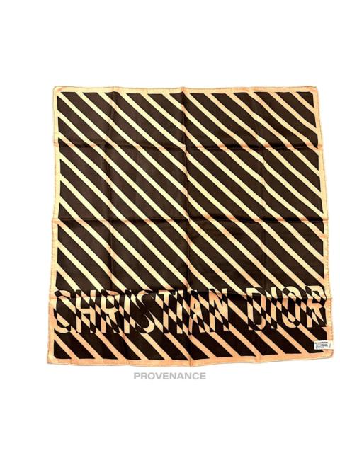 Dior Christian Dior Logo Moiré Scarf 50 - Black/Blush Striped