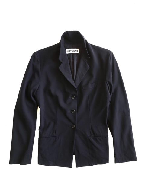 Other Designers Issey Miyake - Vintage Issey Miyake Navy Blue Wool Minimalist Light Jacket