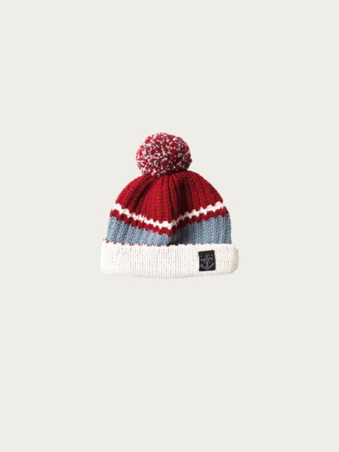 Kapital 3G Wool Cable Knit Cap - Engine Red