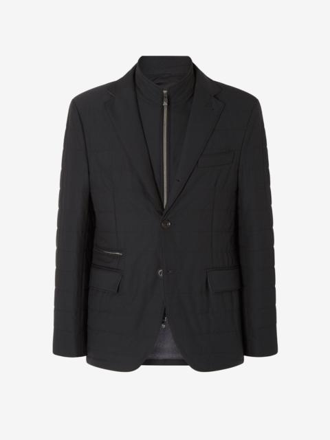 CORNELIANI Black stretch technical wool jacket with detachable vest