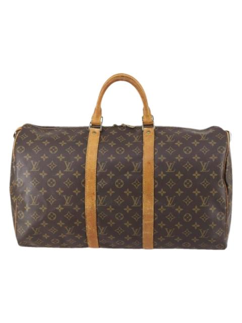 Louis Vuitton Keepall leather travel bag