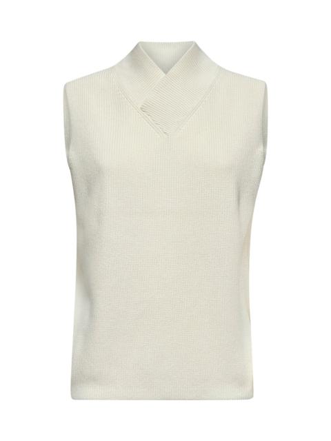 Studio Nicholson Ivory cotton knit Ceres vest