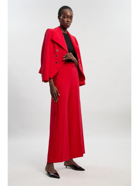 KAREN MILLEN Compact Stretch Tipped Wide Leg Tailored Trouser