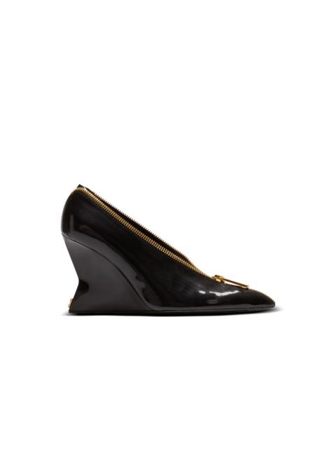 Balmain Zip Wedge pumps in patent leather