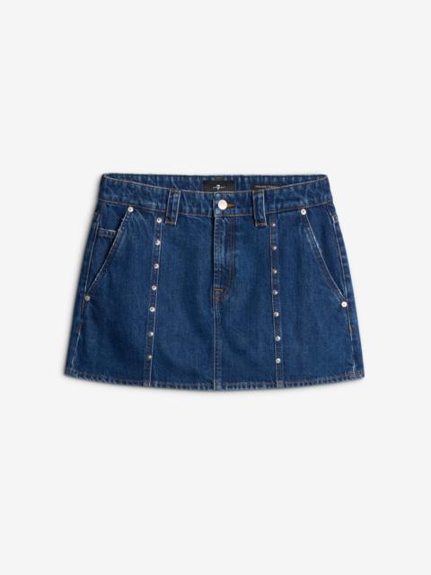 7 For All Mankind MANKIND Milly Studded Mini Skirt in Le Blue