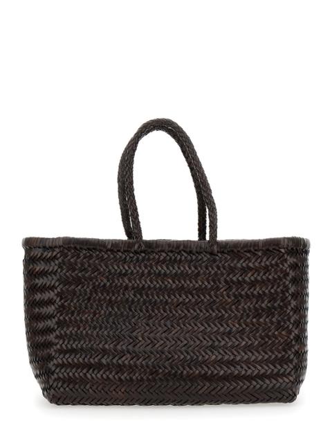 DRAGON DIFFUSION Dragon Diffusion Women 'Bamboo Triple Jump' Brown Tote Bag In Woven Leather Woman